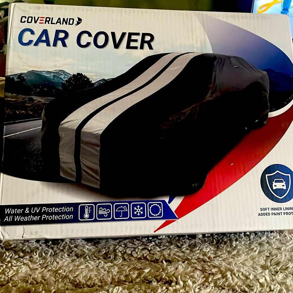 2008-2023 Car Cover with Stripe Black/Red Dodge Challenger